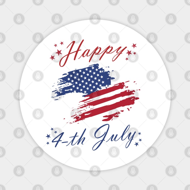 Happy 4-th of July Independence Day Magnet by NuttyShirt